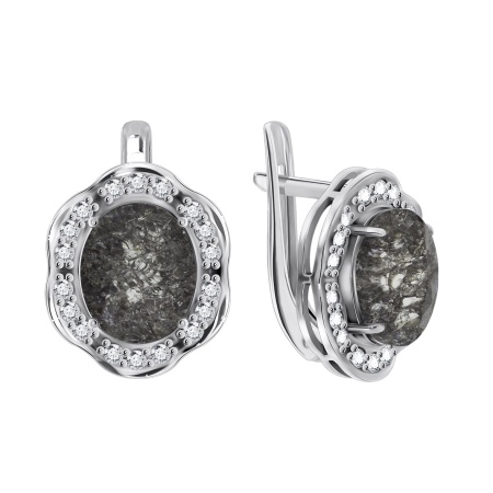 Купить оптом серьги из серебра с кварцем и фианитами 2340670141-20 от Krasnoe