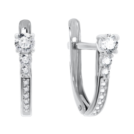 Купить оптом серьги из серебра с фианитами 2340200217 от Krasnoe