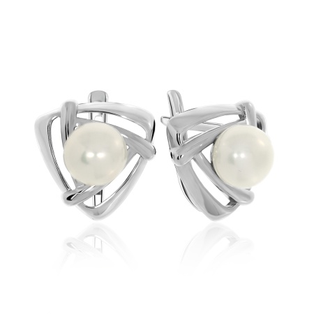 Купить оптом серьги из серебра с жемчугами 2340050896 от Krasnoe