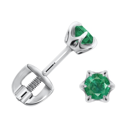 Купить оптом пусеты из серебра с бериллами П340190335 от Krasnoe