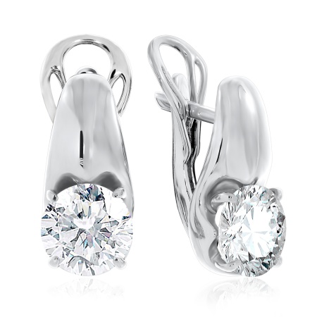 Купить оптом серьги из серебра с фианитами 2340201115 от Krasnoe