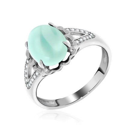 Купить оптом кольцо из серебра с агатом и фианитами 1340391213л-61 от Krasnoe