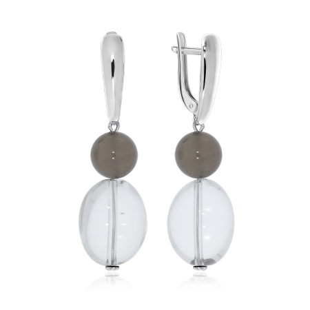 Купить оптом серьги из серебра с агатами и хрусталём 2340870697-48 от Krasnoe