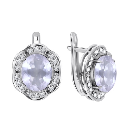 Купить оптом серьги из серебра с кристалл ювелирныйами и фианитами 2340290141-84 от Krasnoe