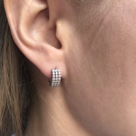 Купить оптом серьги из серебра с фианитами 2340200175 от Krasnoe