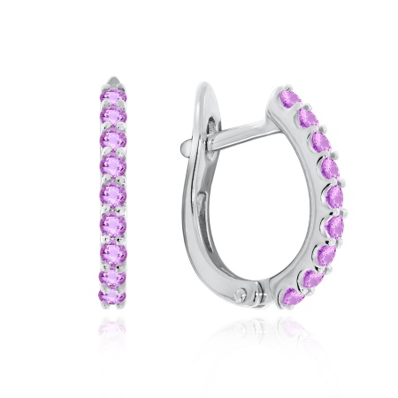 Купить оптом серьги из серебра с аметистами 2340061315-1 от Krasnoe