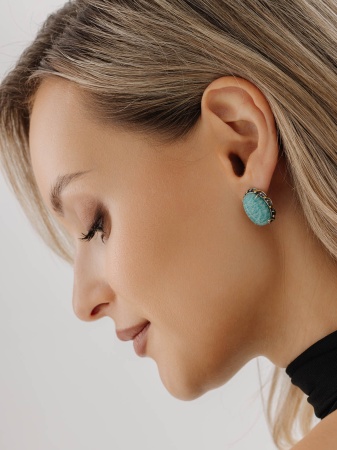 Купить оптом серьги из серебра с амазонитами 2317375800 от Krasnoe