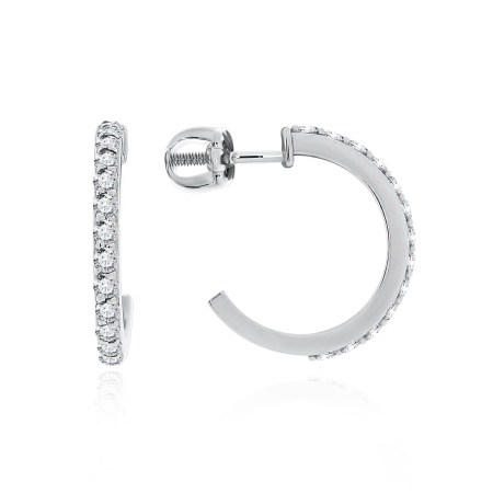 Купить оптом пусеты из серебра с фианитами 2340202799 от Krasnoe