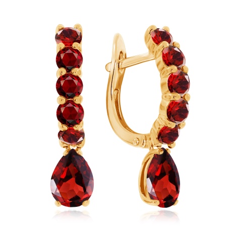 Купить оптом серьги из серебра с гранатами 2320151314 от Krasnoe