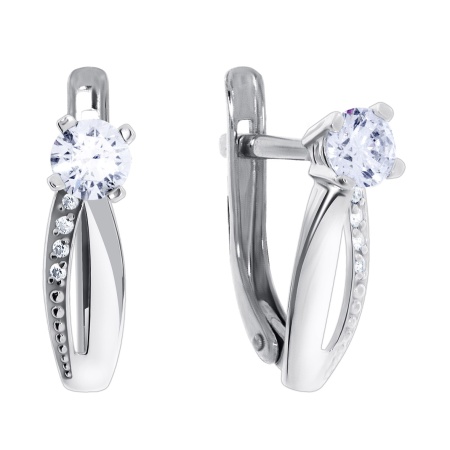 Купить оптом серьги из серебра с фианитами 2340200197 от Krasnoe