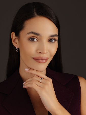 Купить оптом серьги из серебра с гранатами и фианитами 2340825606 от Krasnoe