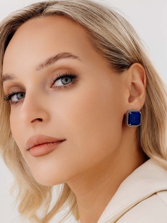 Купить оптом серьги из серебра с лазуритами 2310475157 от Krasnoe