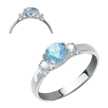 Купить оптом кольцо из серебра с фианитами 1340200260-70 от Krasnoe