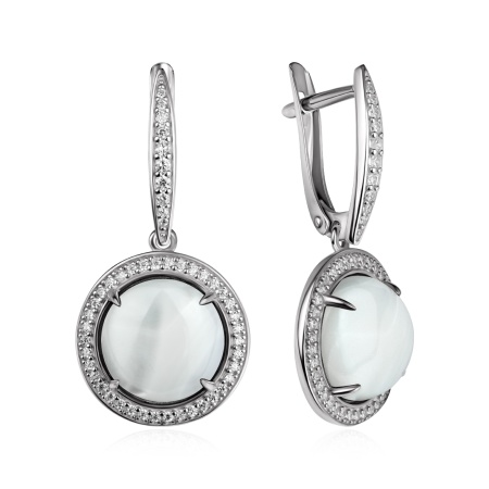 Купить оптом серьги из серебра с перламутрами и фианитами 2340496386л от Krasnoe
