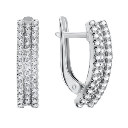 Купить оптом серьги из серебра с фианитами 2340200165 от Krasnoe