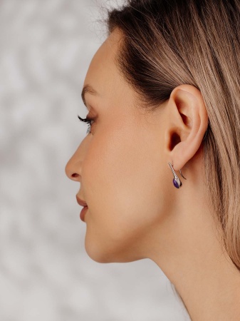 Купить оптом серьги из серебра с чароитами 2340465035 от Krasnoe