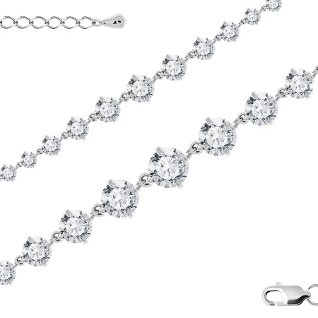 Купить оптом браслет из серебра с фианитами 4340200693-17 от Krasnoe