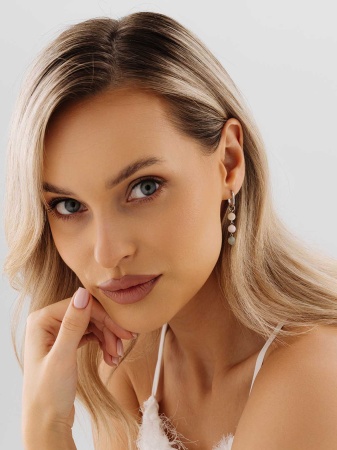 Купить оптом серьги из серебра с бериллами,  морганитами и  аквамаринами 2340875877 от Krasnoe