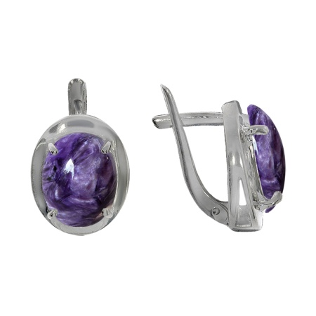 Купить оптом серьги из серебра с чароитами 2340460029 от Krasnoe