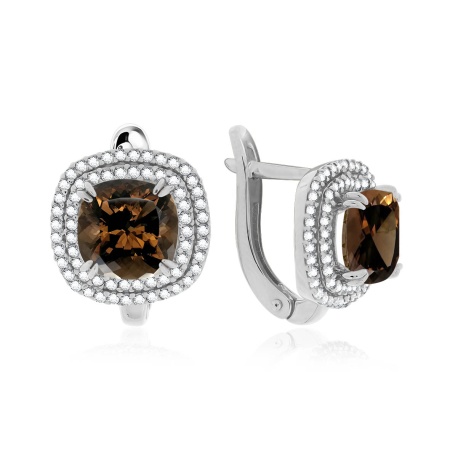 Купить оптом серьги из серебра с топазами и фианитами 2340101562л от Krasnoe