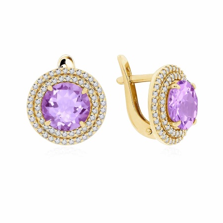 Купить оптом серьги из серебра с аметистами и фианитами 2320791561л от Krasnoe