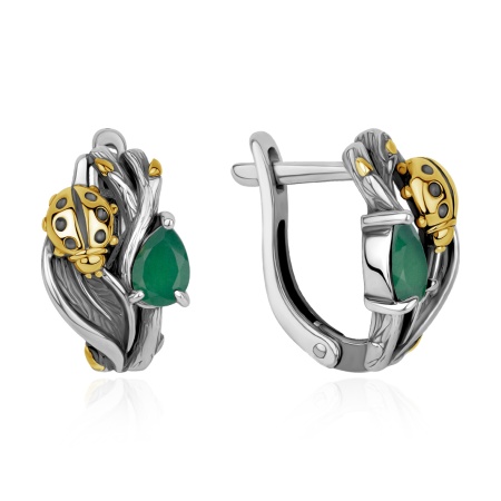 Купить оптом серьги из серебра с агатами 2317392128-60 от Krasnoe