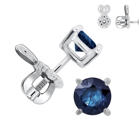 Купить оптом пусеты из серебра с натуральными корундами П340160160-82 от Krasnoe