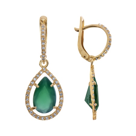 Купить оптом серьги из серебра с агатами и фианитами 2F748583 от Krasnoe