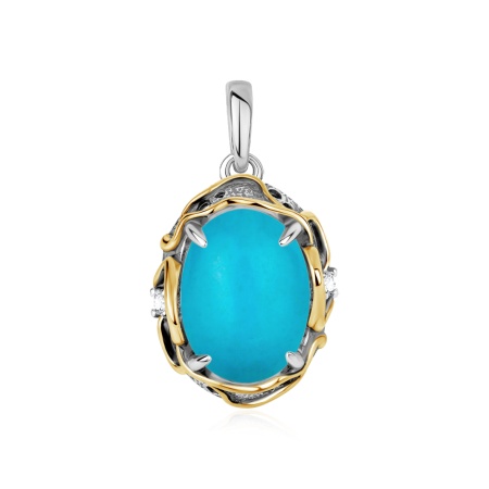 Купить оптом подвеска из серебра с бирюзой и фианитами 3317315329 от Krasnoe