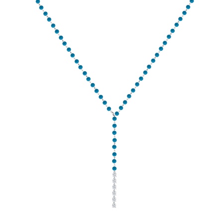 Купить оптом колье из серебра с фианитами и бирюзой 8340316210-2-75 от Krasnoe