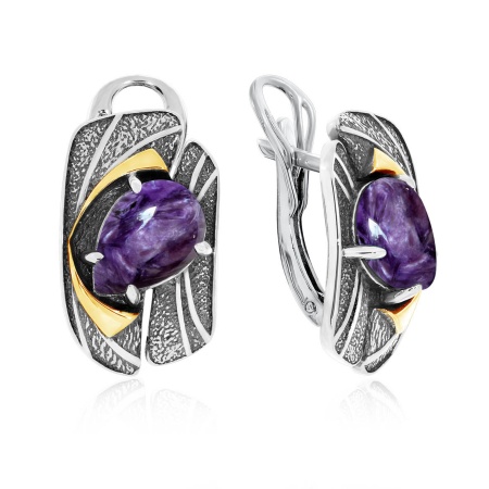 Купить оптом серьги из серебра с чароитами 2317462394 от Krasnoe