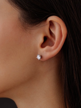 Купить оптом пусеты из серебра с фианитами П340200860 от Krasnoe