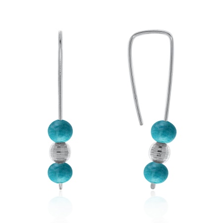 Купить оптом серьги из серебра с амазонитами 2340371066 от Krasnoe