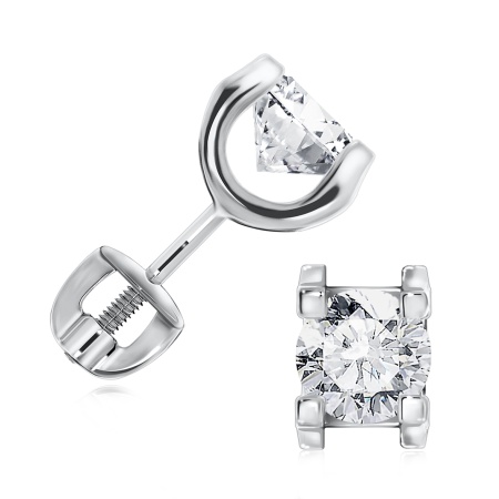 Купить оптом пусеты из серебра с фианитами П340202160 от Krasnoe