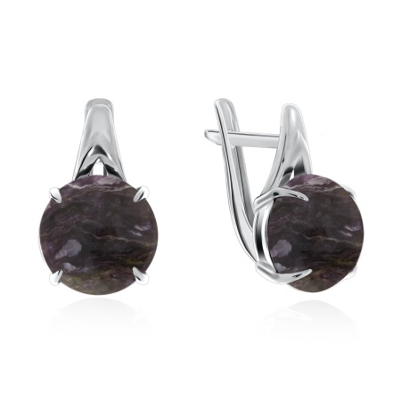 Купить оптом серьги из серебра с чароитами 2340460124-1 от Krasnoe