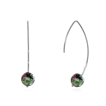 Купить оптом серьги из серебра с рубин-цоизитами 2340591063 от Krasnoe