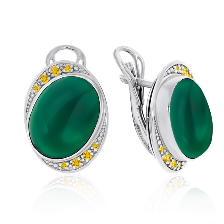 Купить оптом серьги из серебра с агатами и фианитами 2340390992-61 от Krasnoe