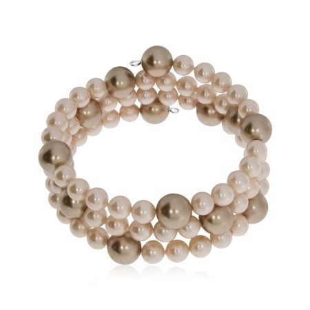 Купить оптом браслет на нити с проволока (с памятью)ом и жемчугами 4500249425-43 от Krasnoe