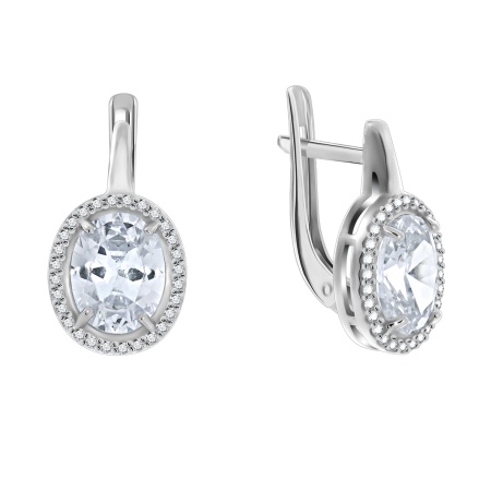 Купить оптом серьги из серебра с кристаллами и фианитами 2340290282л от Krasnoe