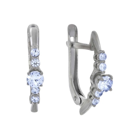 Купить оптом серьги из серебра с фианитами 2340200208 от Krasnoe