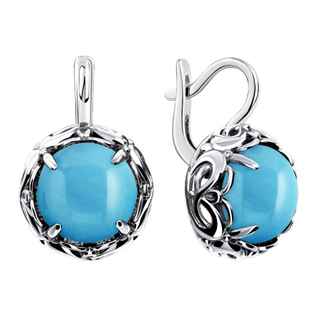Купить оптом серьги из серебра с бирюзой 2310315169 от Krasnoe