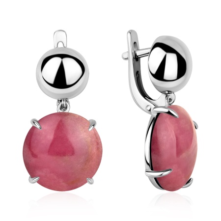 Купить оптом серьги из серебра с родонитами 2340456365 от Krasnoe