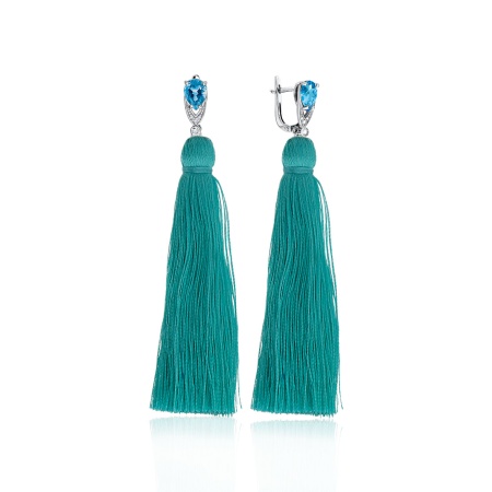 Купить оптом серьги из серебра с топазами и фианитами 2340200522л-22 от Krasnoe