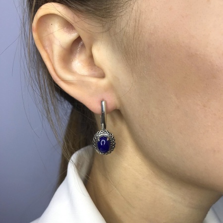Купить оптом серьги из серебра с лазуритами 2310472114 от Krasnoe