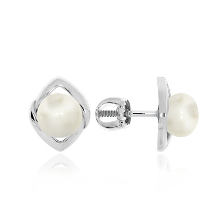 Купить оптом пусеты из серебра с жемчугами 2340051221-1 от Krasnoe