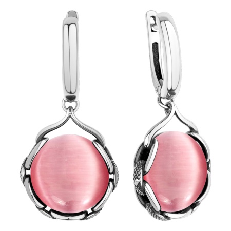 Купить оптом серьги из серебра с кошачий глазами 2310265735-30 от Krasnoe