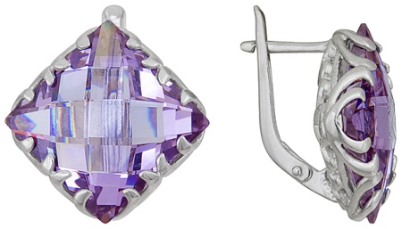 Купить оптом серьги из серебра с фианитом 3207012074-1 от Krasnoe