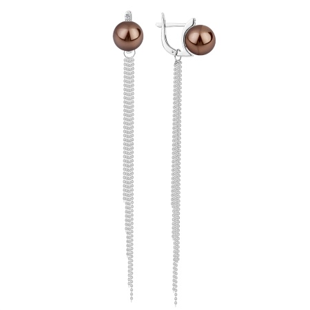 Купить оптом серьги из серебра с жемчугами и фианитами 2340244323л-9-42 от Krasnoe