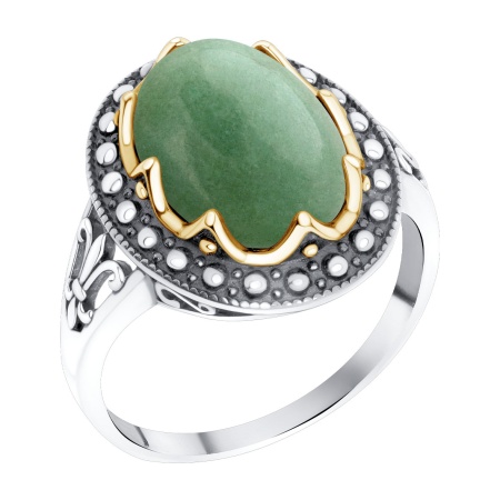 Купить оптом кольцо из серебра с авантюрином 1317365969-1 от Krasnoe