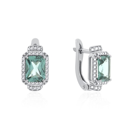 Купить оптом серьги из серебра с ситаллами и фианитами 2340881937л-78 от Krasnoe